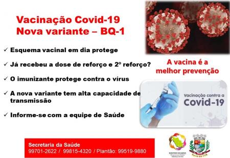 Covid-19:  nova variante e vacinação